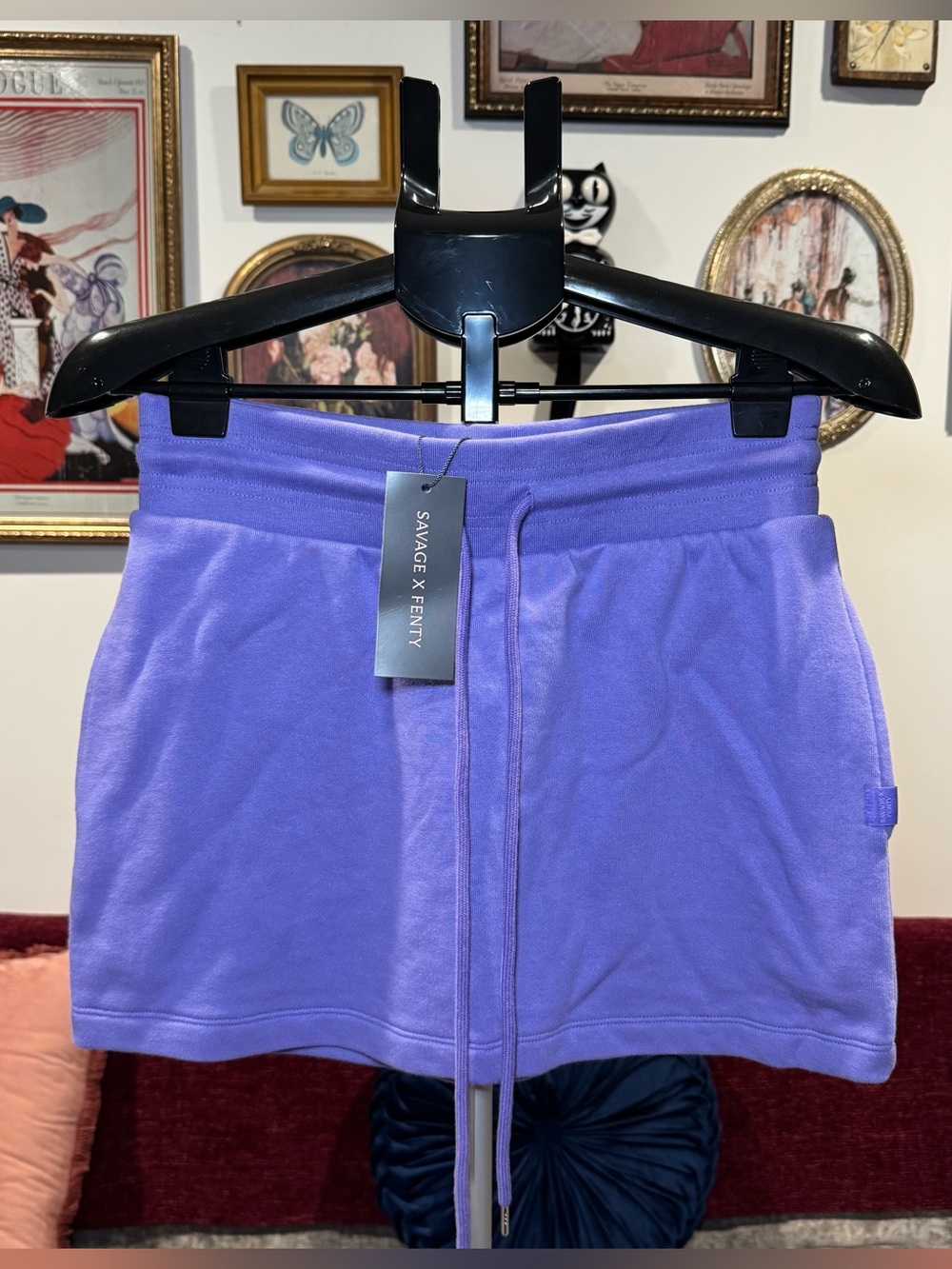 Savage X Fenty Wisteria Purple Terry Drawstring Mini Skirt - NWT